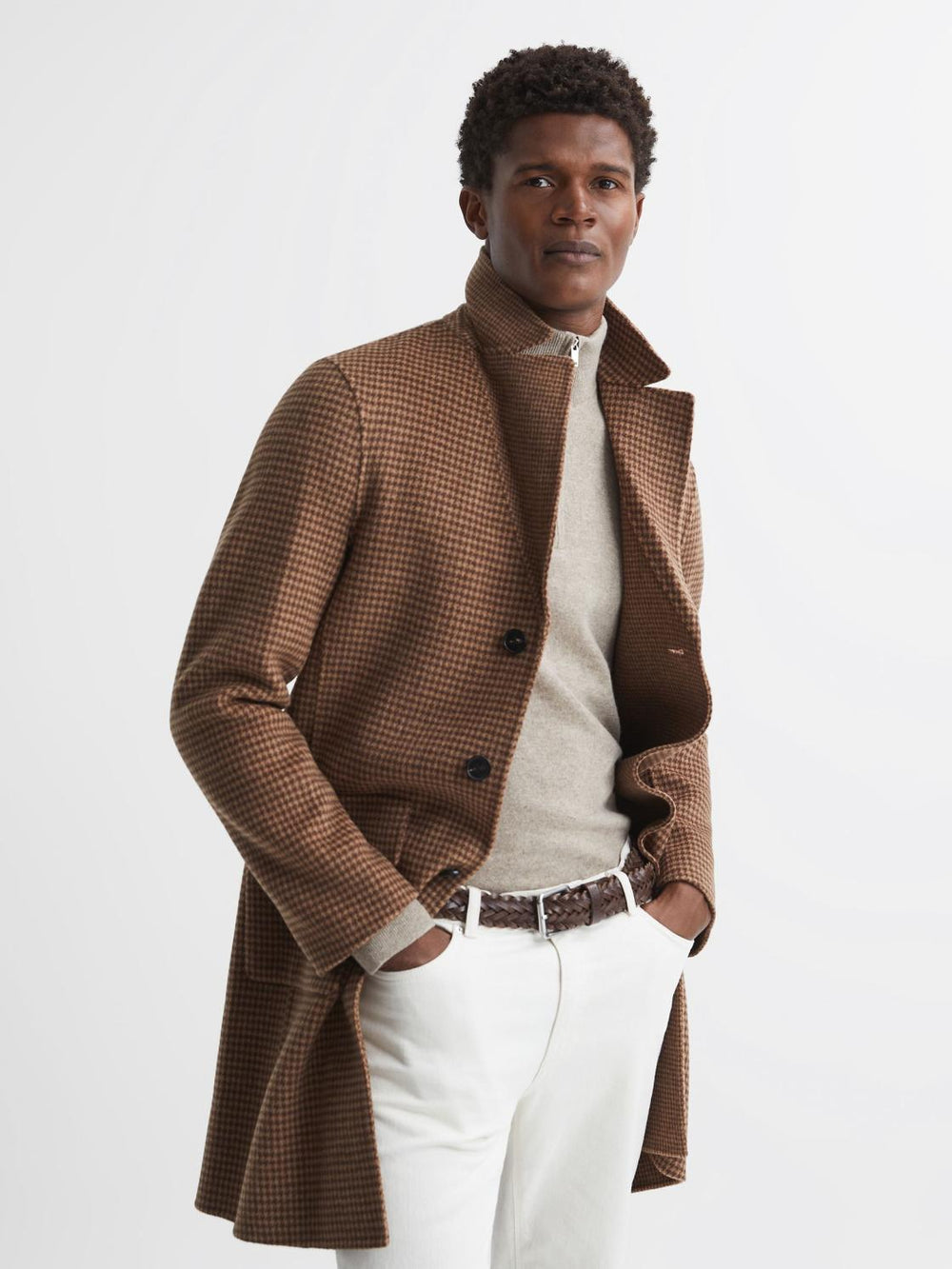 Reiss Belts | Carlton Woven Leather Belt Black - Men