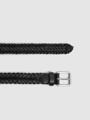 Reiss Belts | Carlton Woven Leather Belt Black - Men