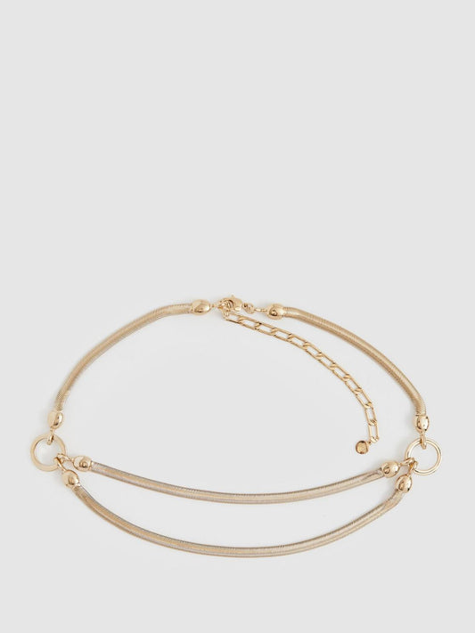 Reiss Belts | Cleo Snake Chain Belt Gold - Women