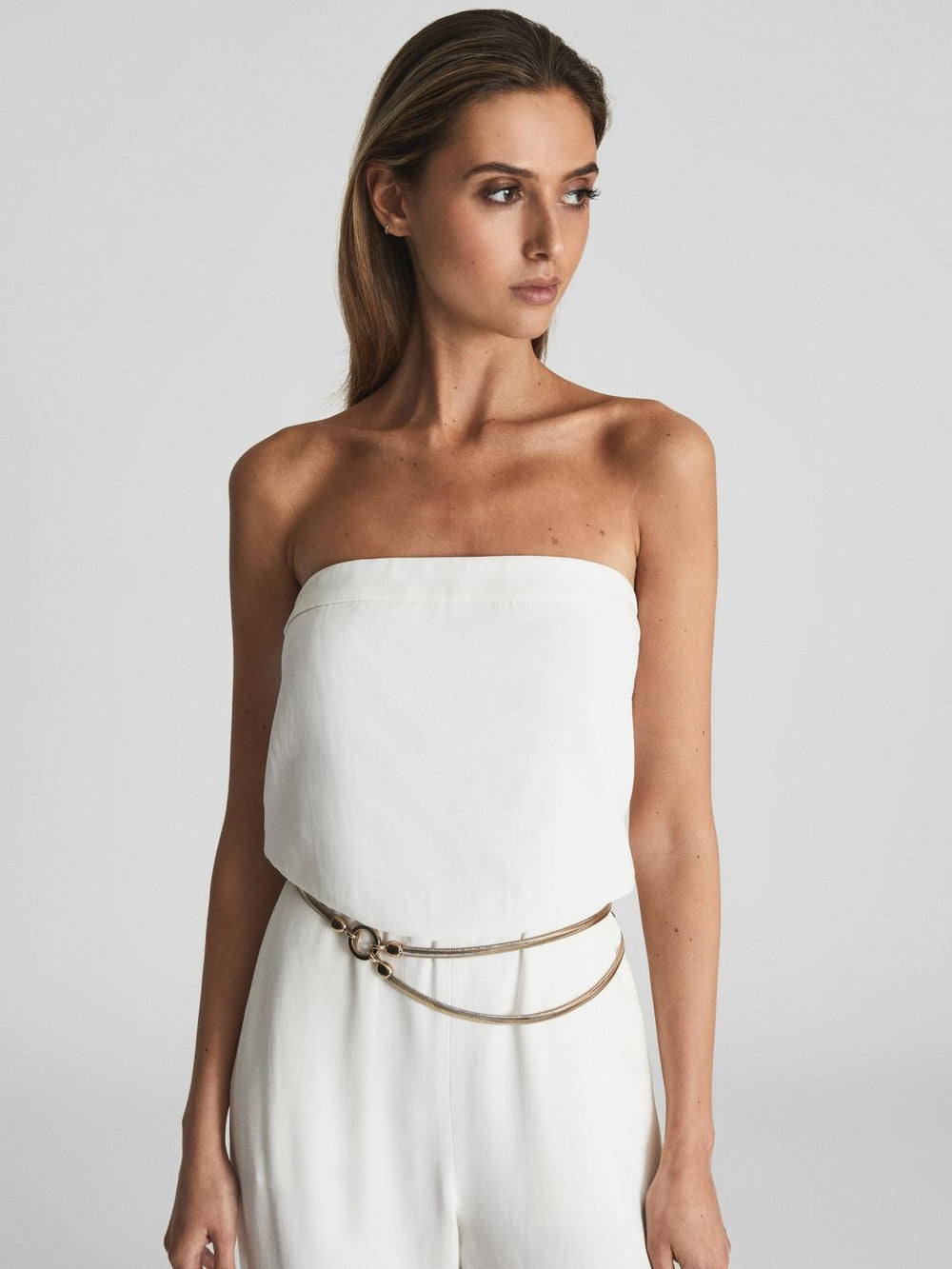 Reiss Belts | Cleo Snake Chain Belt Gold - Women