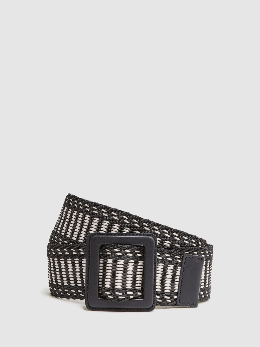 Reiss Belts | Daisy Raffia Buckled Belt Black/neutral - Women