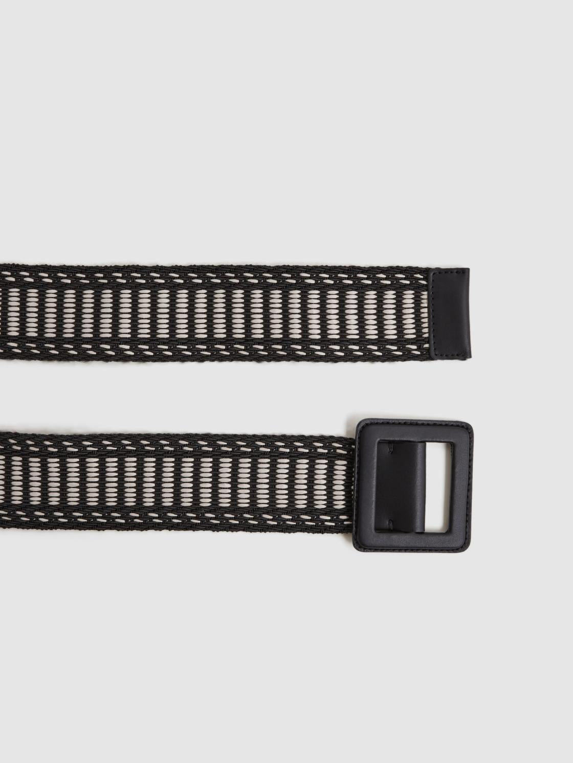 Reiss Belts | Daisy Raffia Buckled Belt Black/neutral - Women