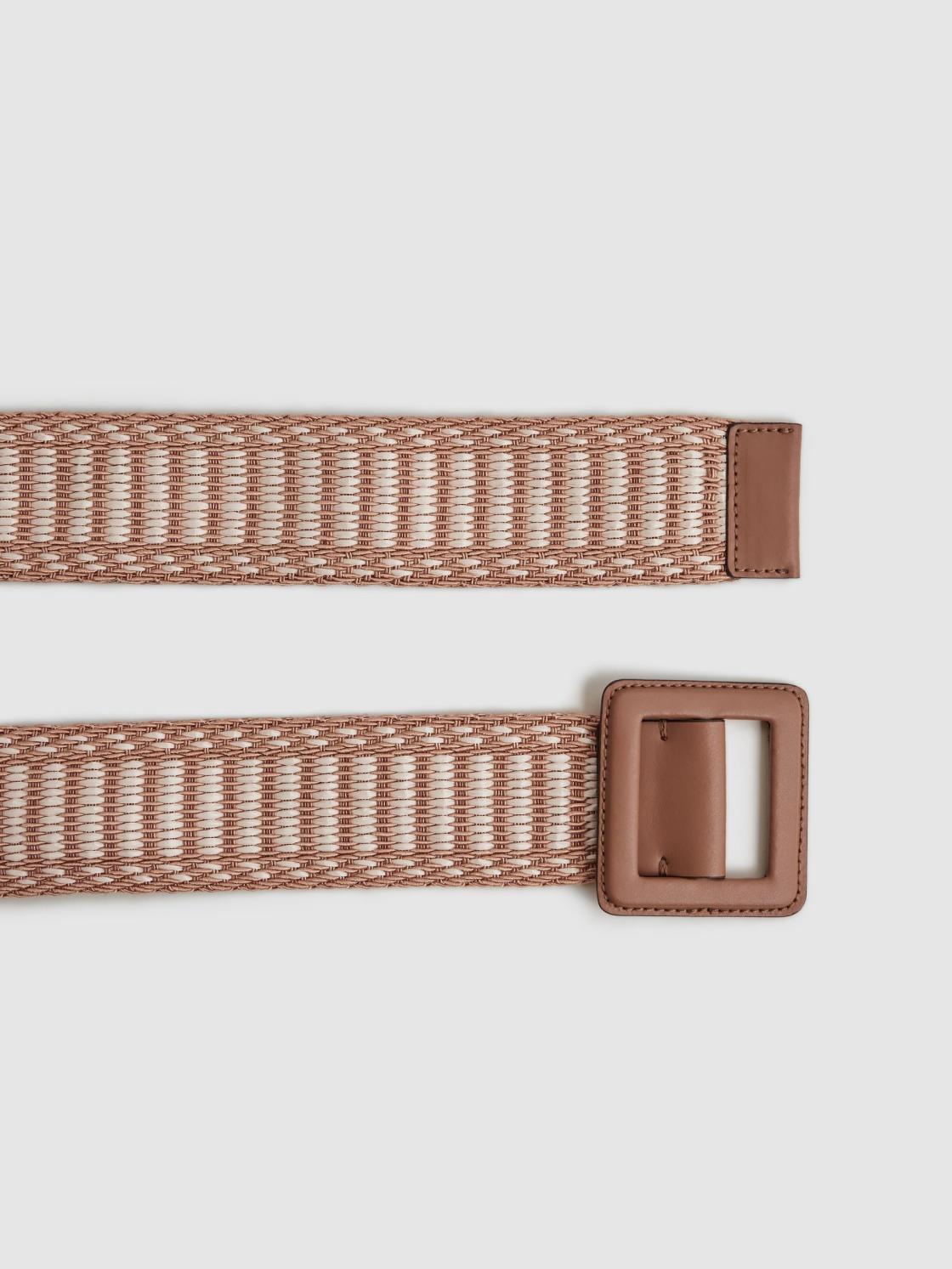 Reiss Belts | Daisy Raffia Buckled Belt Black/neutral - Women