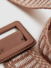 Reiss Belts | Daisy Raffia Buckled Belt Black/neutral - Women