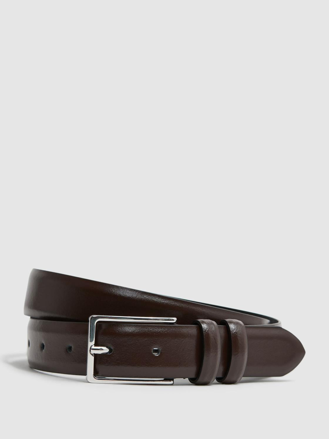 Reiss Belts | Dante Smooth Leather Belt Black - Men