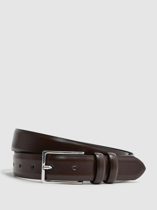 Reiss Belts | Dante Smooth Leather Belt Black - Men