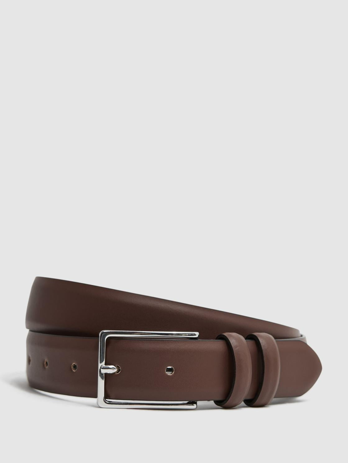 Reiss Belts | Dante Smooth Leather Belt Black - Men