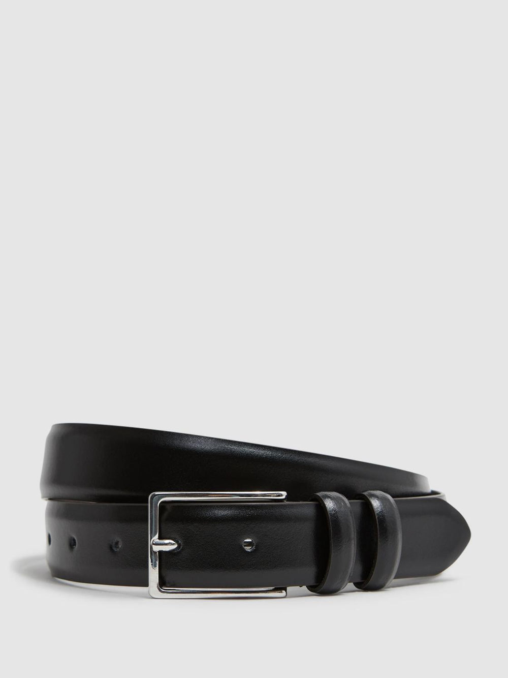 Reiss Belts | Dante Smooth Leather Belt Black - Men