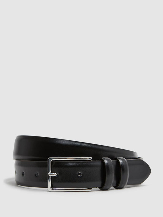 Reiss Belts | Dante Smooth Leather Belt Black - Men