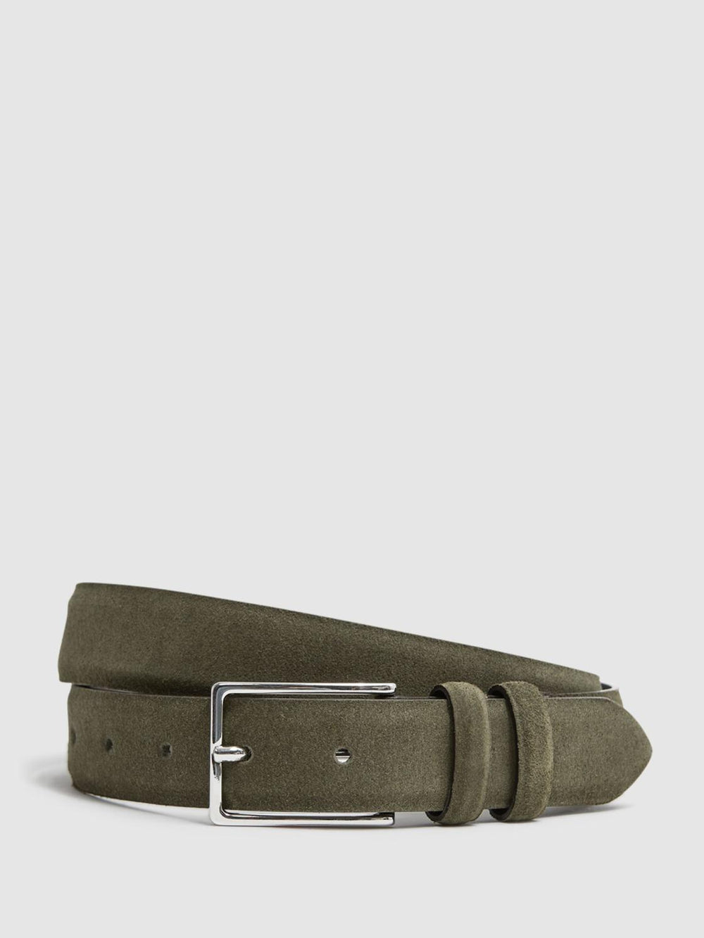 Reiss Belts | Dante Suede Belt Chocolate - Men