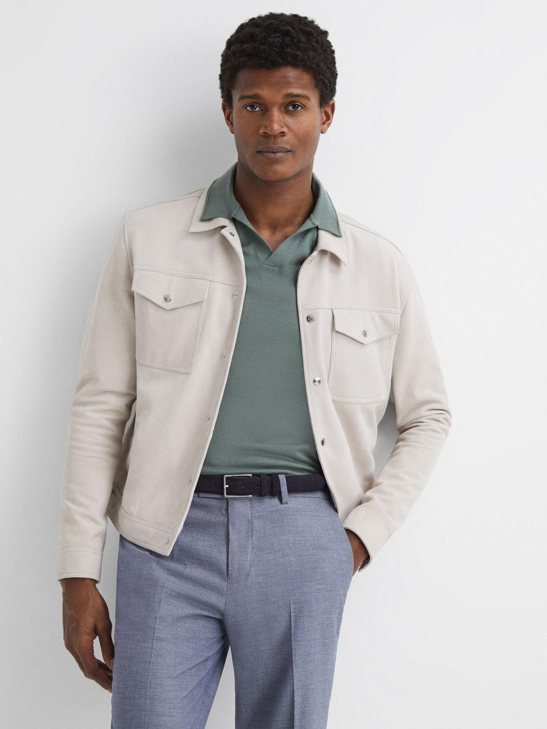 Reiss Belts | Dante Suede Belt Chocolate - Men