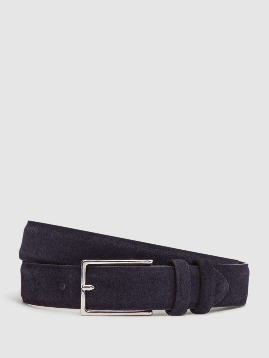 Reiss Belts | Dante Suede Belt Chocolate - Men
