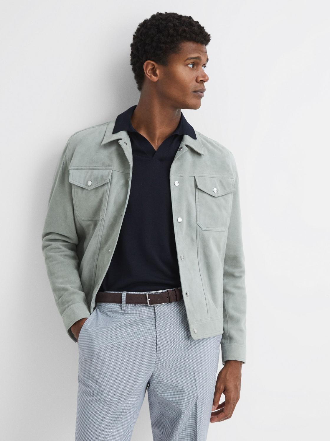 Reiss Belts | Dante Suede Belt Chocolate - Men