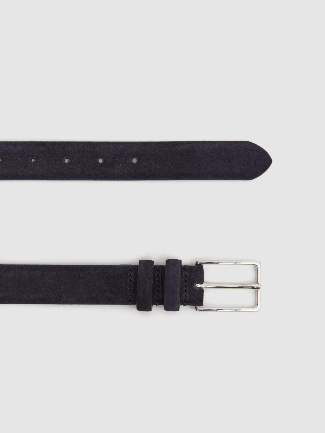 Reiss Belts | Dante Suede Belt Chocolate - Men