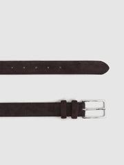 Reiss Belts | Dante Suede Belt Chocolate - Men