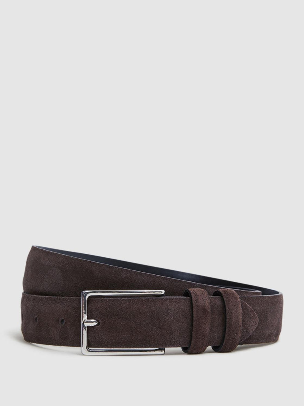 Reiss Belts | Dante Suede Belt Chocolate - Men