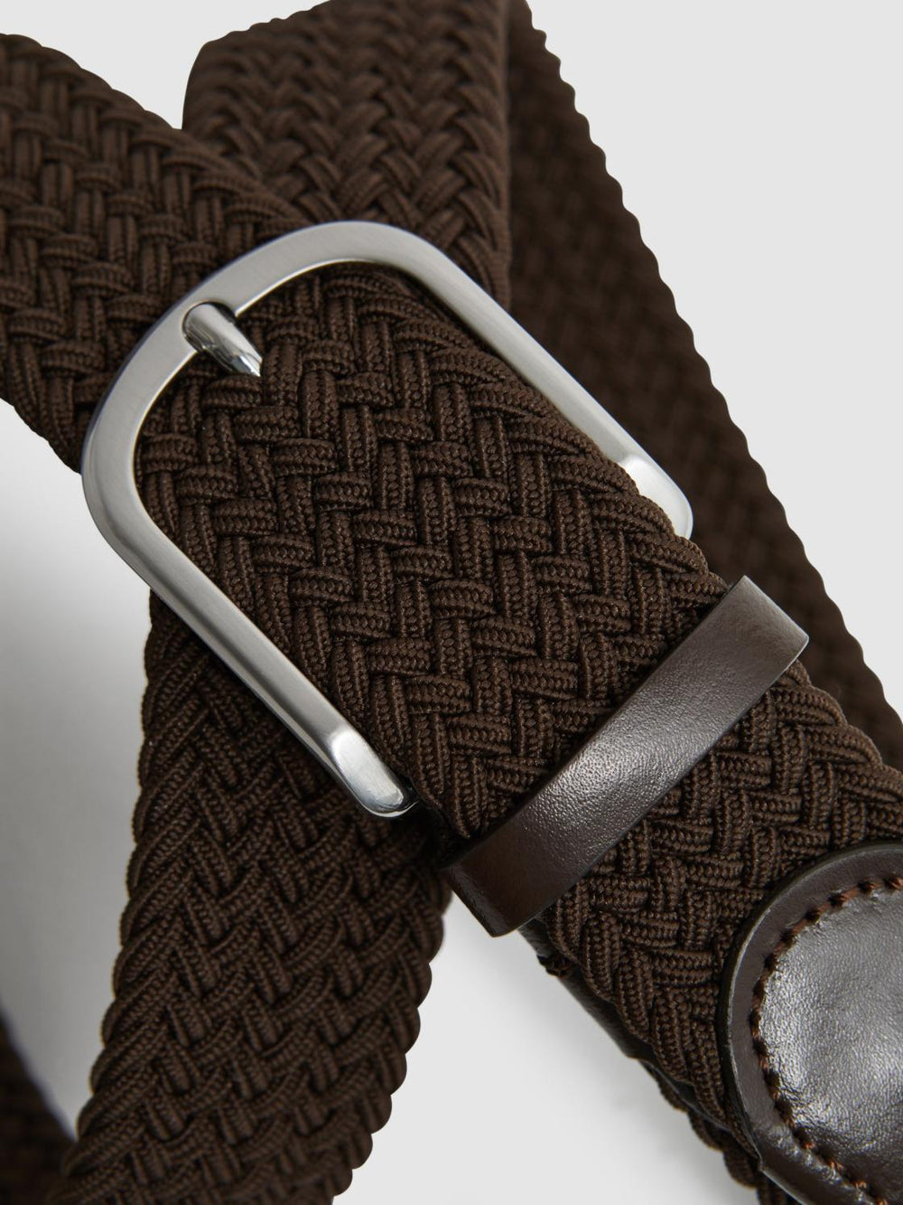Reiss Belts | Elmont Woven Belt Dark Brown - Men
