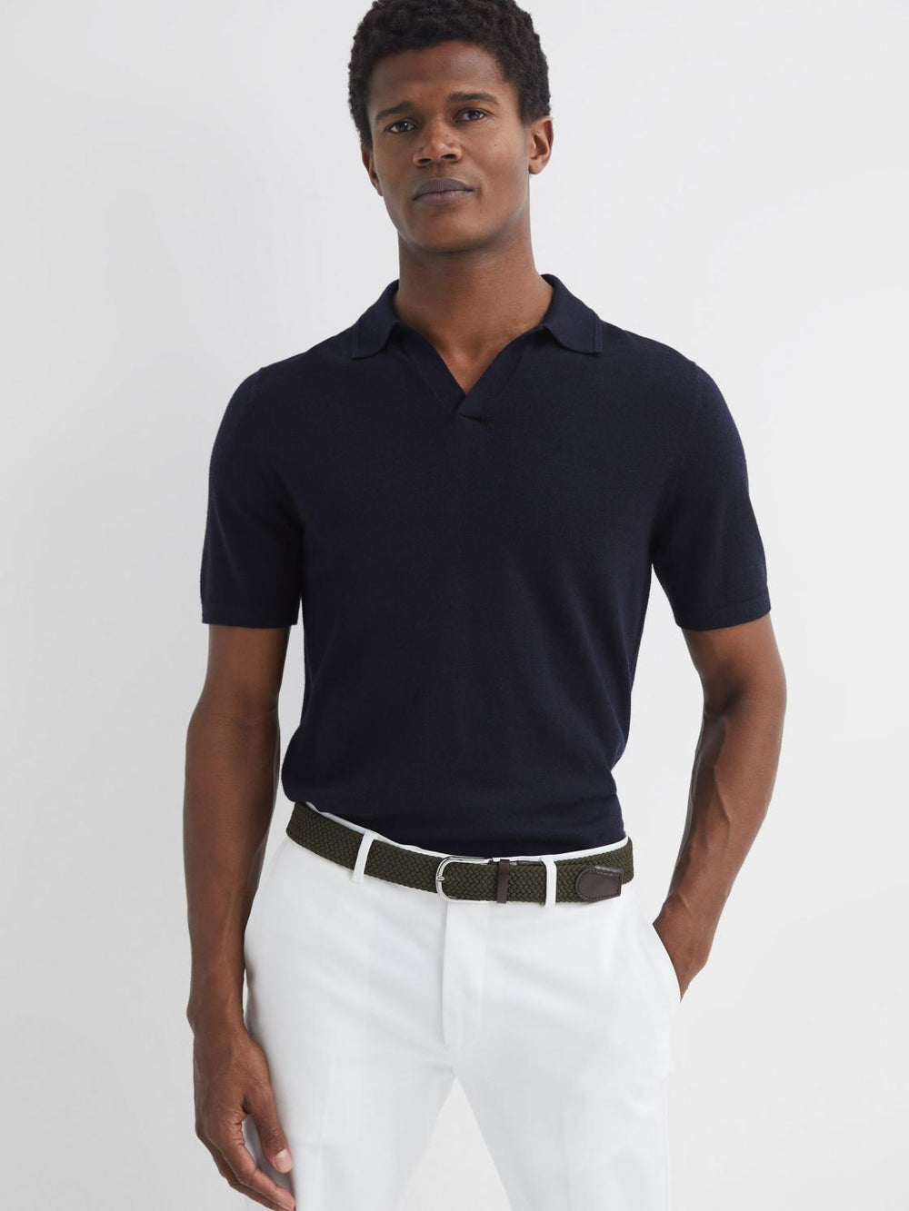 Reiss Belts | Elmont Woven Belt Khaki - Men