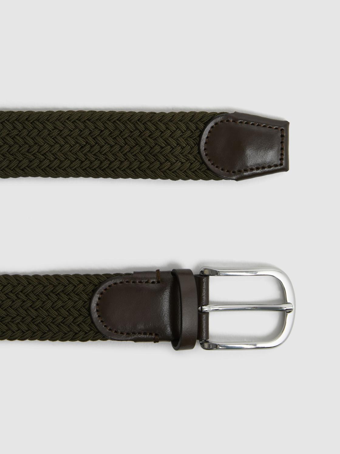 Reiss Belts | Elmont Woven Belt Khaki - Men
