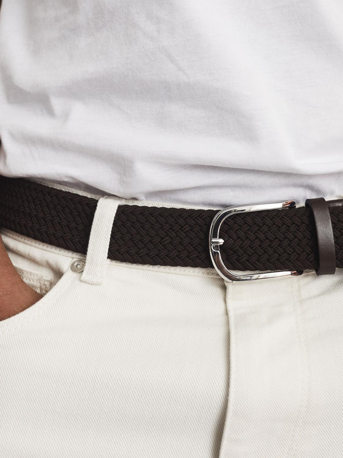 Reiss Belts | Elmont Woven Belt Mid Brown - Men