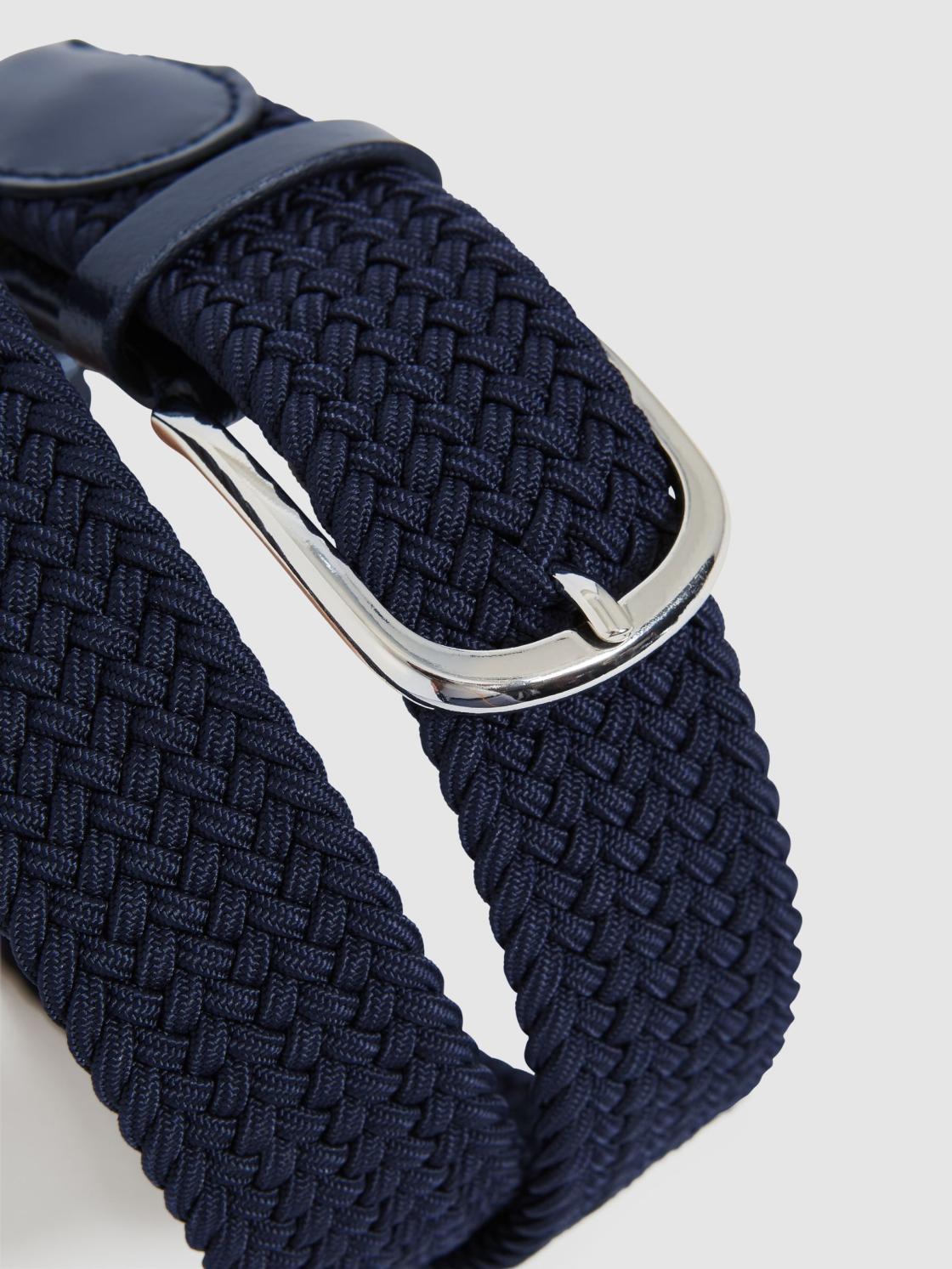 Reiss Belts | Elmont Woven Belt Navy - Men