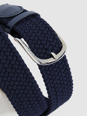 Reiss Belts | Elmont Woven Belt Navy - Men