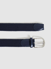 Reiss Belts | Elmont Woven Belt Navy - Men
