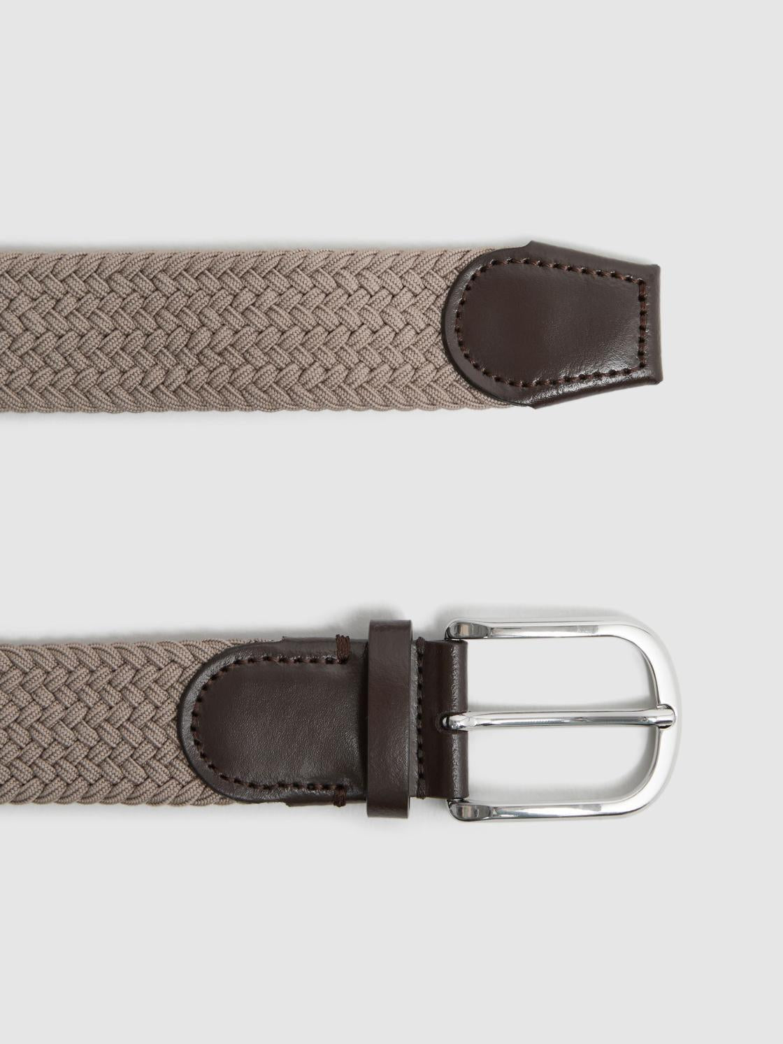 Reiss Belts | Elmont Woven Belt Stone - Men