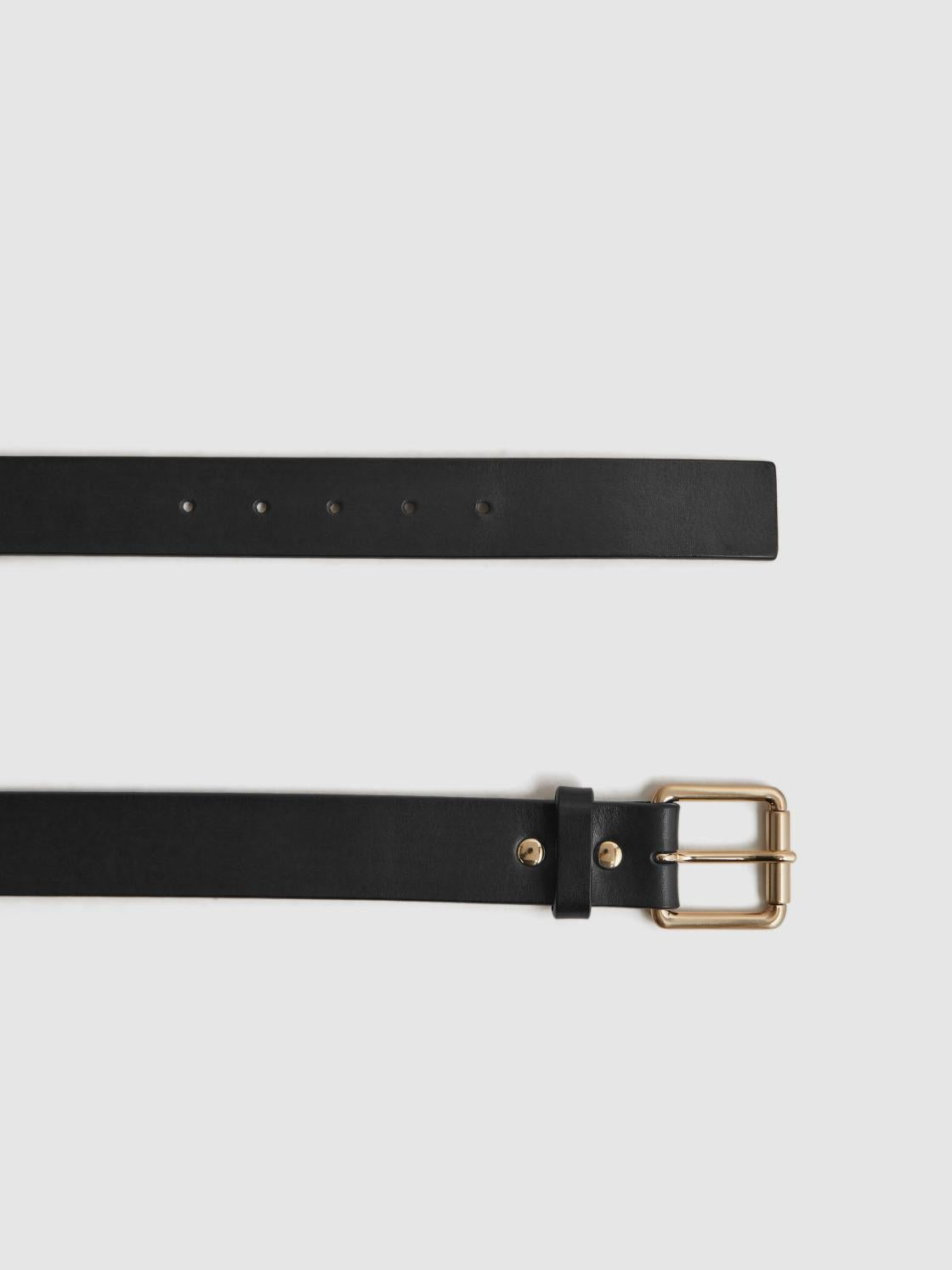 Reiss Belts | Grayson Leather Rivet Belt Black - Men
