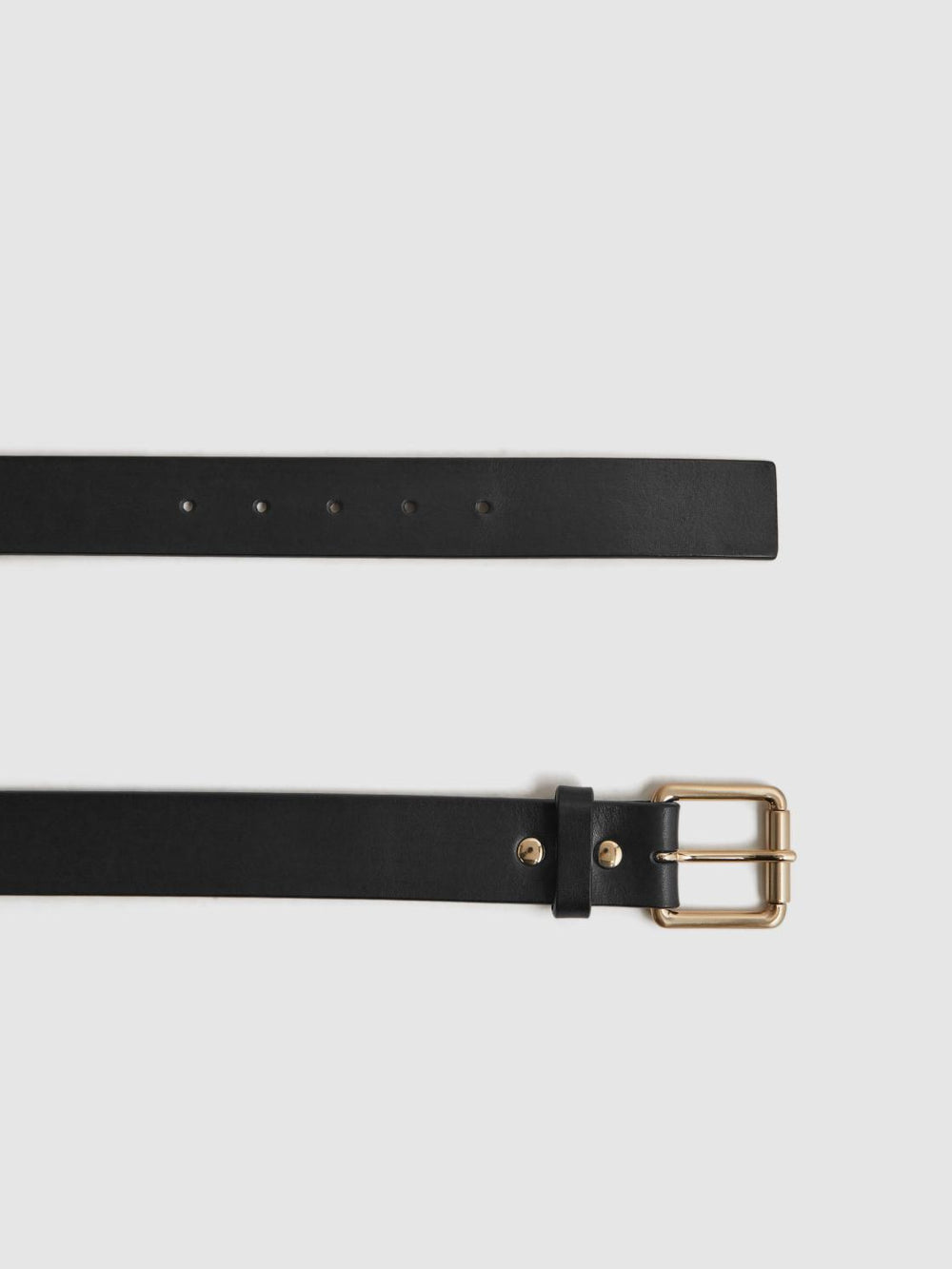 Reiss Belts | Grayson Leather Rivet Belt Black - Men