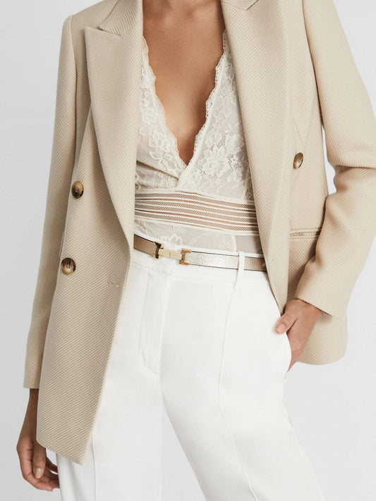 Reiss Belts | Hayley Leather Square Hinge Belt Black - Women