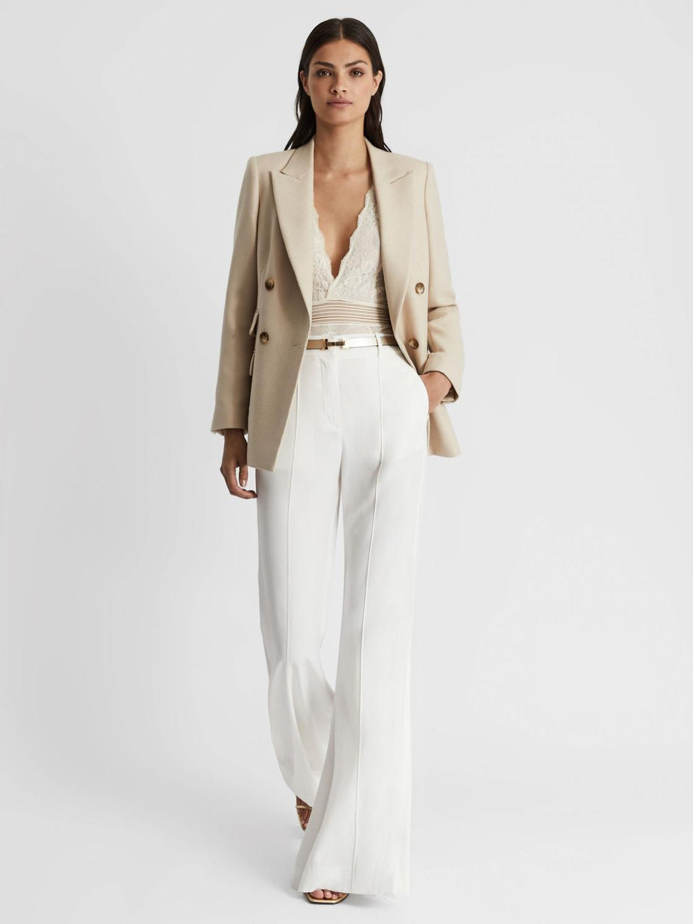 Reiss Belts | Hayley Leather Square Hinge Belt Black - Women