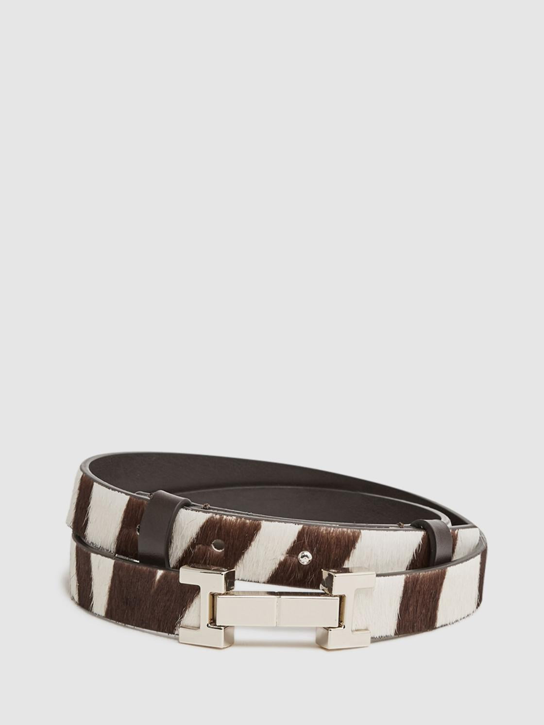 Reiss Belts | Hayley Leather Square Hinge Belt Chocolate/ecru - Women