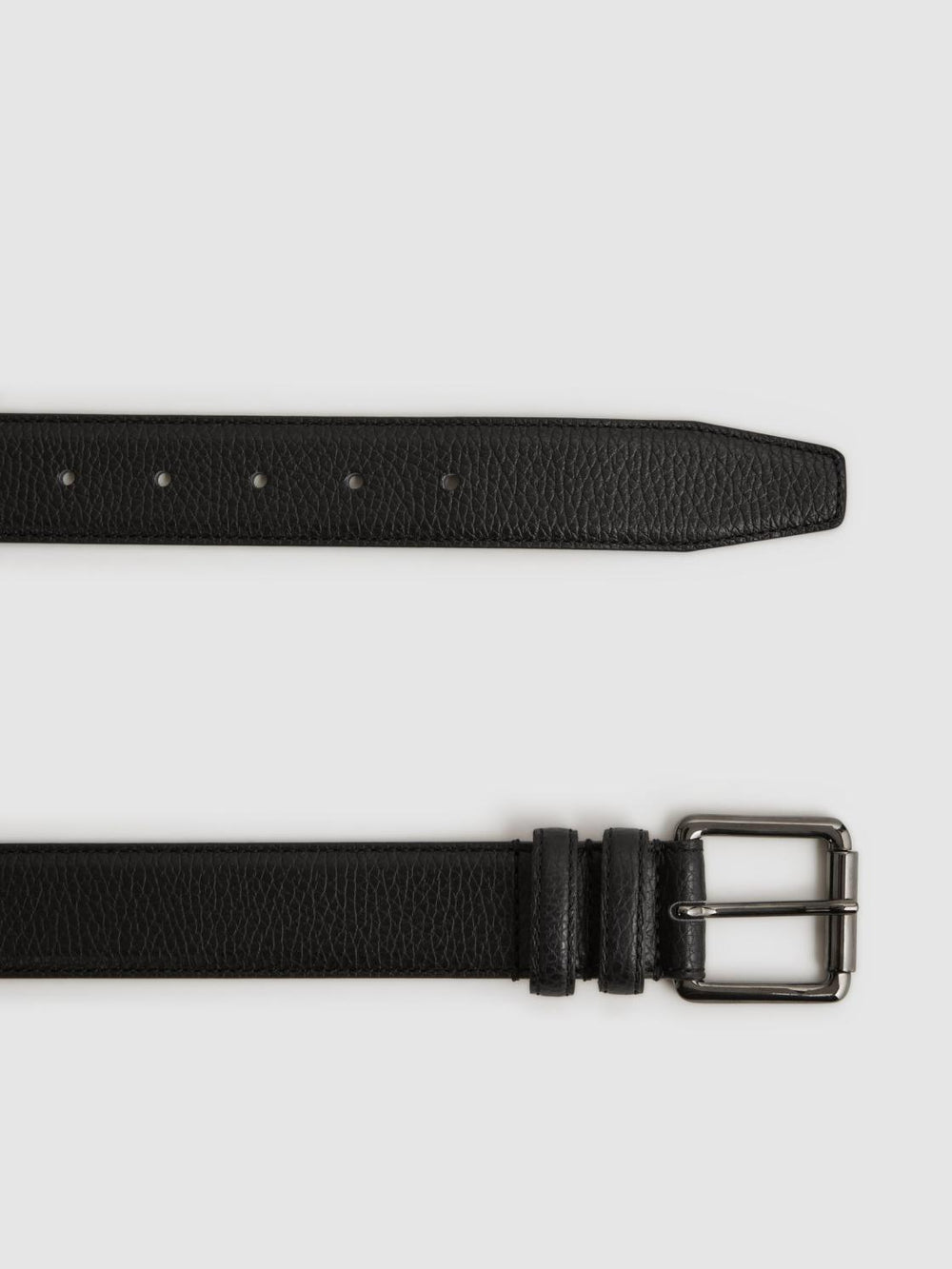 Reiss Belts | Lucas Grained Leather Belt Black - Men