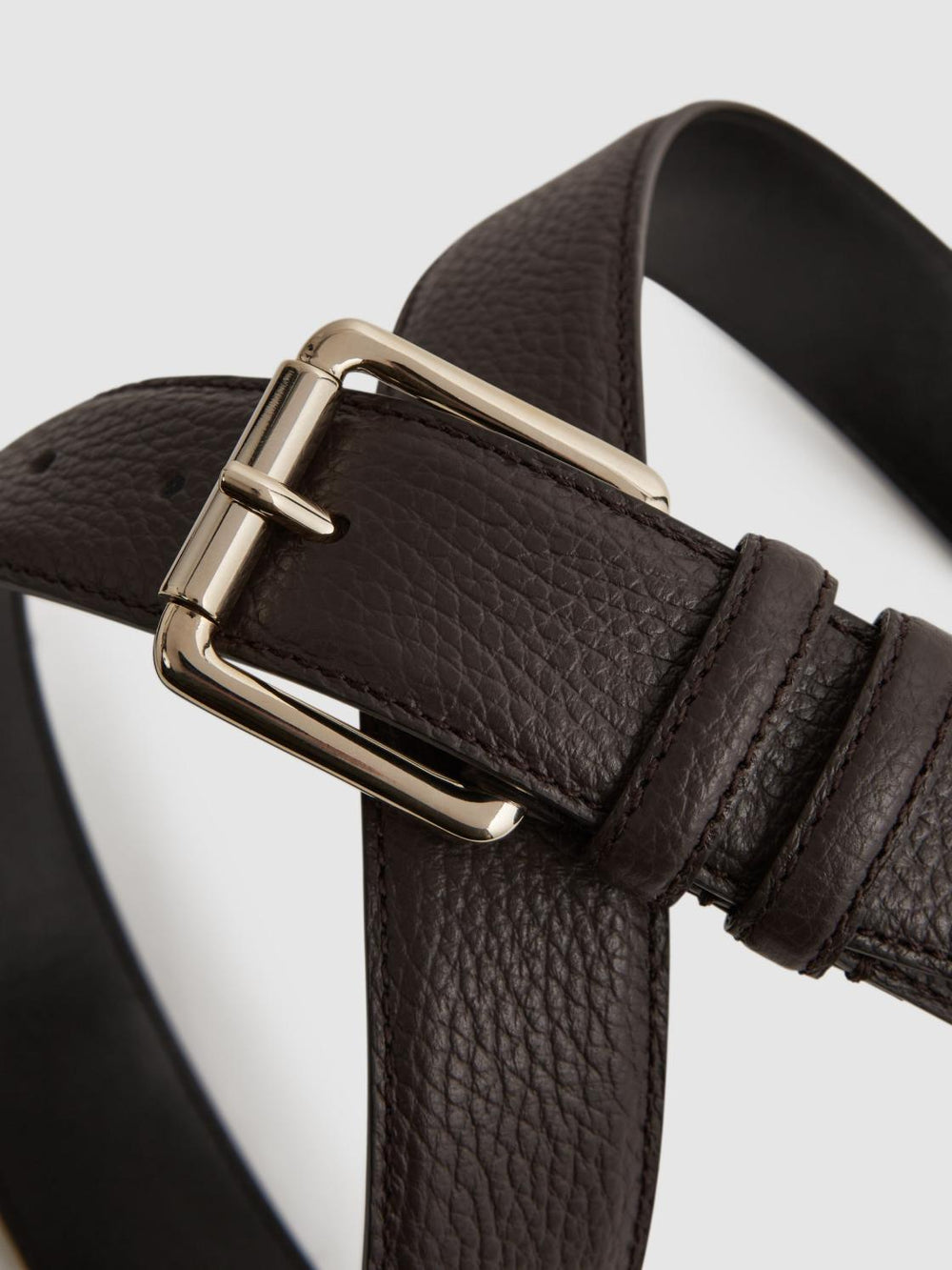 Reiss Belts | Lucas Grained Leather Belt Black - Men