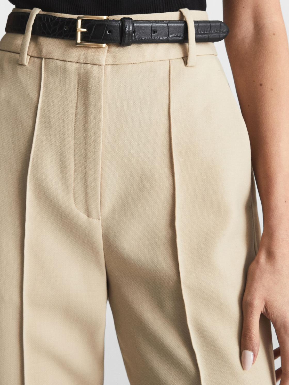 Reiss Belts | Molly Leather Croc Embossed Belt Black - Women