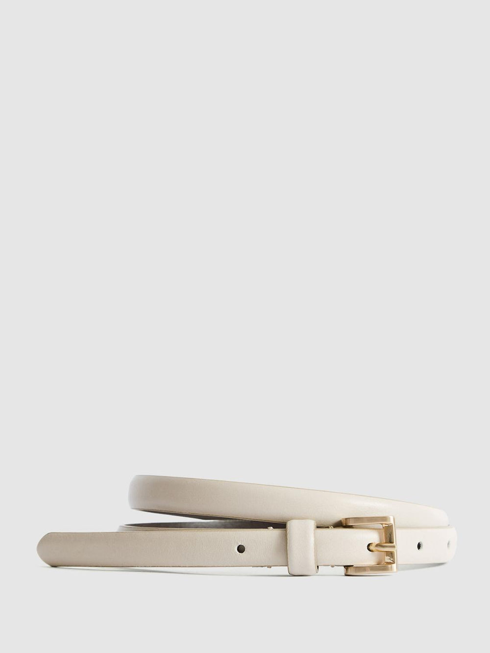Reiss Belts | Molly Mini Leather Croc Embossed Mini Belt Black - Women