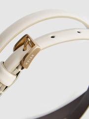 Reiss Belts | Molly Mini Leather Croc Embossed Mini Belt Black - Women