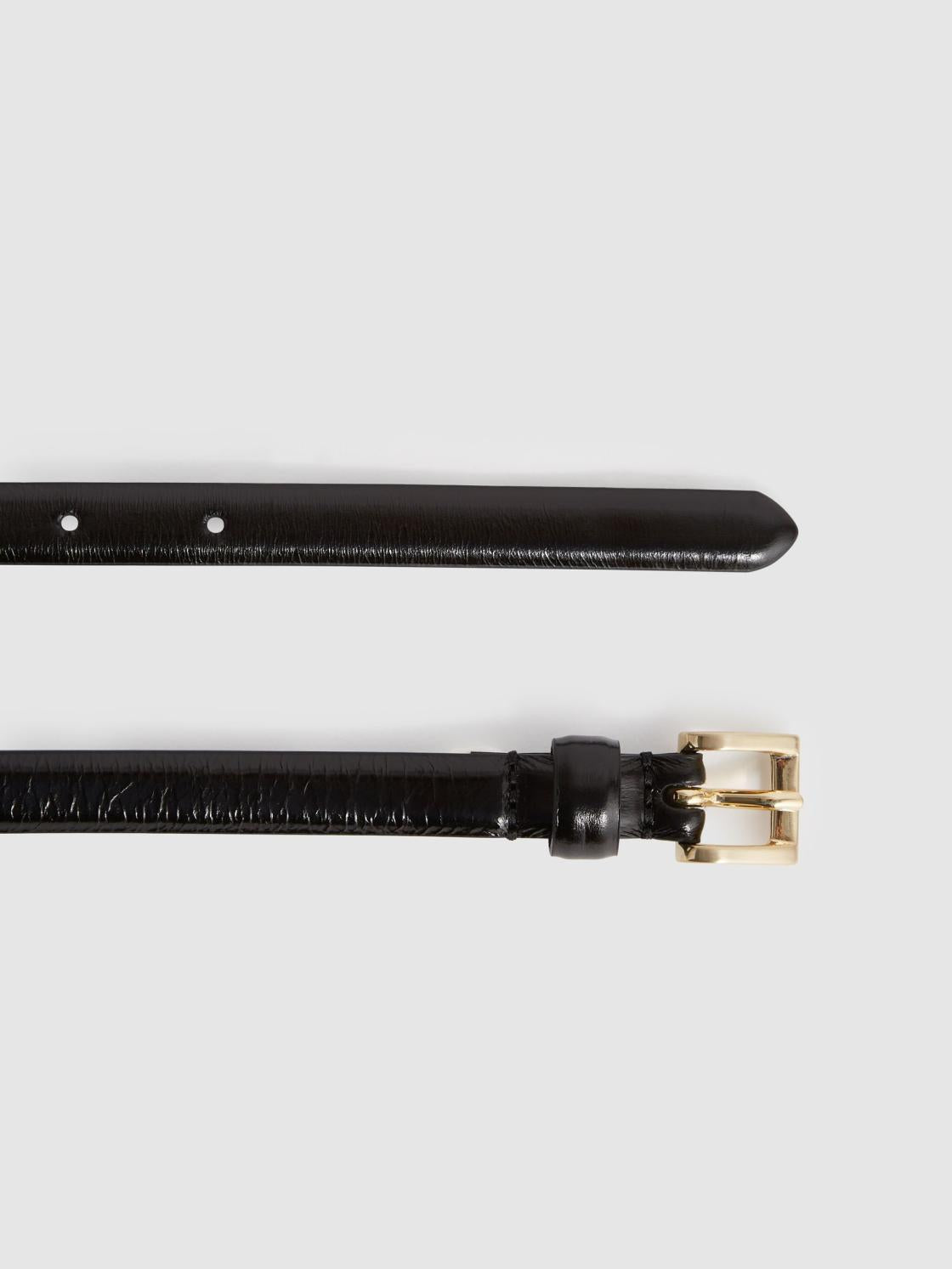 Reiss Belts | Molly Mini Leather Croc Embossed Mini Belt Black - Women