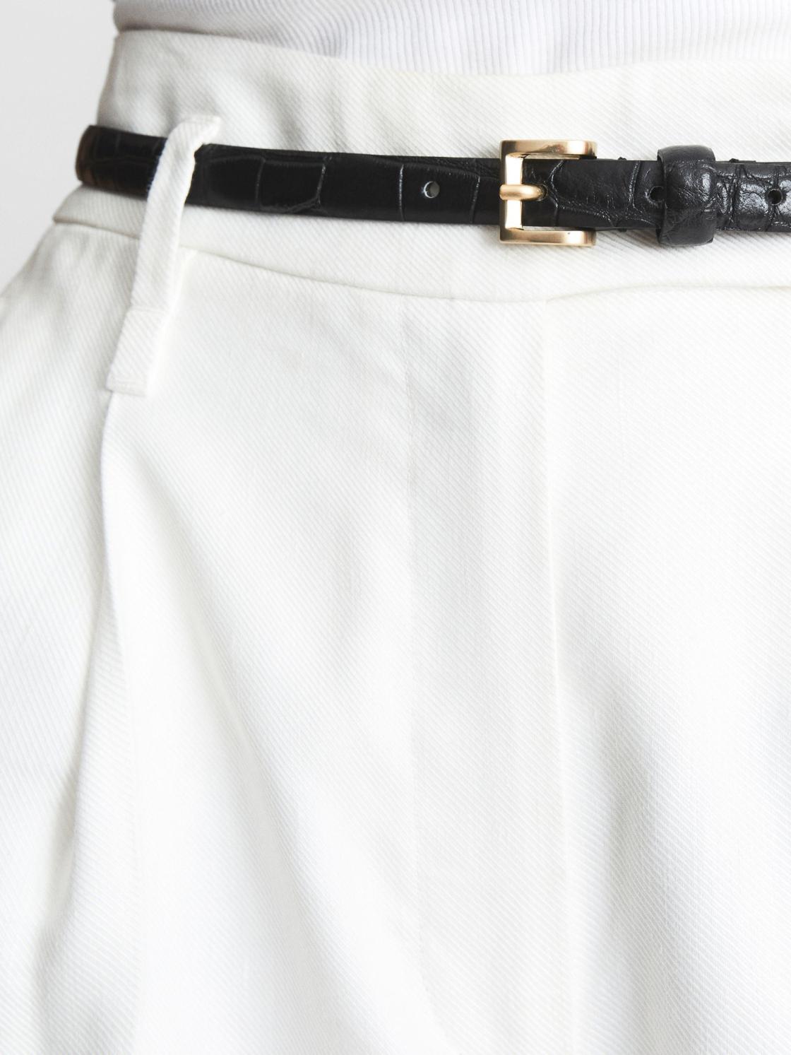 Reiss Belts | Molly Mini Leather Croc Embossed Mini Belt Black - Women