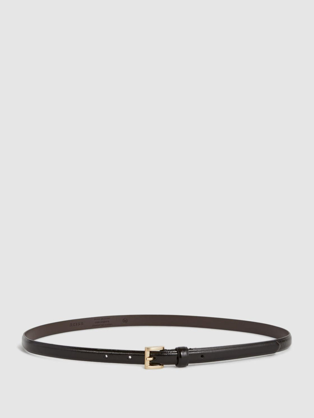 Reiss Belts | Molly Mini Leather Croc Embossed Mini Belt Black - Women