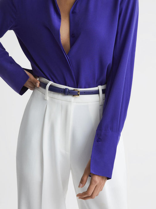 Reiss Belts | Molly Mini Leather Waist Belt Purple - Women