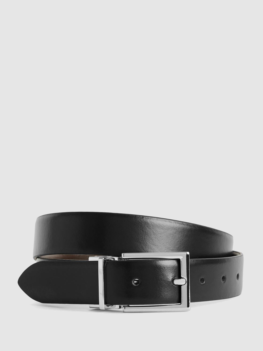 Reiss Belts | Ricky Reversible Leather Belt Black - Men