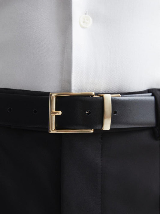 Reiss Belts | Ricky Reversible Leather Belt Black - Men