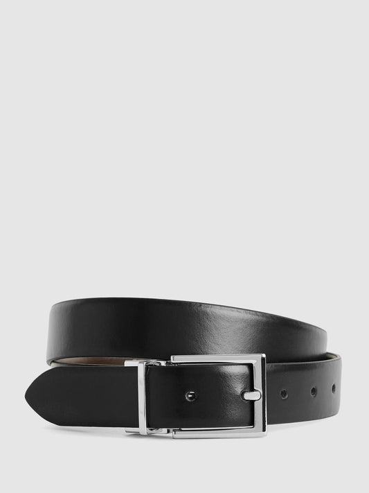 Reiss Belts | Ricky Reversible Leather Belt Black - Men