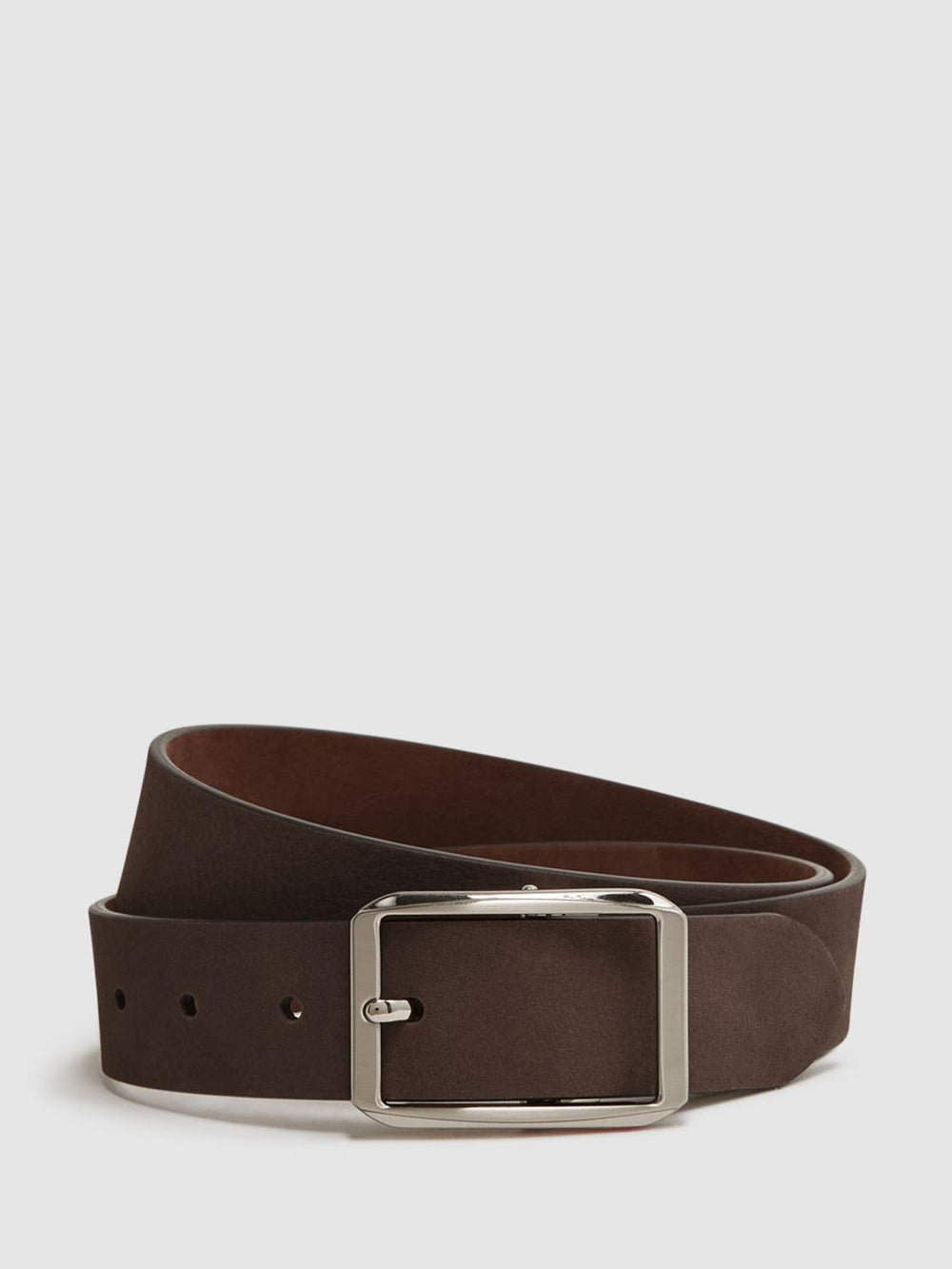 Reiss Belts | Rowan Nubuck Leather Reversible Belt Chocolate/tan - Men