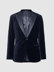 Reiss Blazers | Ace Single Breasted Velvet Blazer Black - Men