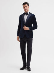 Reiss Blazers | Ace Single Breasted Velvet Blazer Black - Men