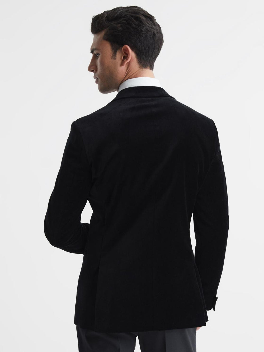 Reiss Blazers | Ace Single Breasted Velvet Blazer Black - Men
