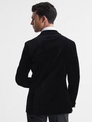 Reiss Blazers | Ace Single Breasted Velvet Blazer Black - Men